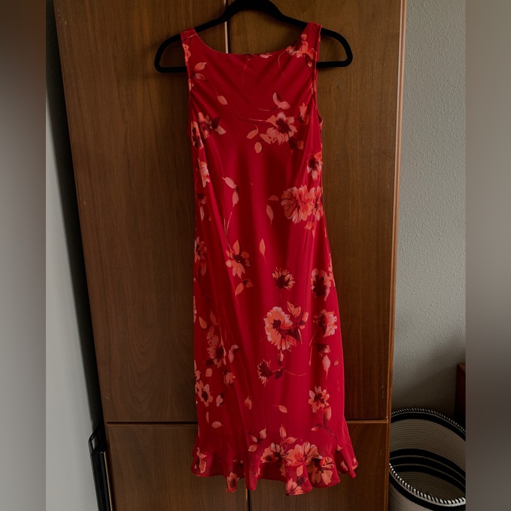 Floral Red Slip Dress